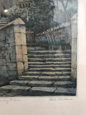 Friedrich Hartmann - Mesnerhäuschen Rothenburg o/d Tauber – handgekleurde ets kopen? Bied vanaf 80!