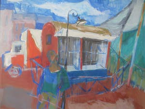 Willem Ernst van Boven - Circusterrein met Kooi 1957 kopen? Bied vanaf 90!