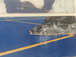Christo - FLOATING PIERS - MET KADER - INCLUSIEF STUKJE STOF kopen? Bied vanaf 150!