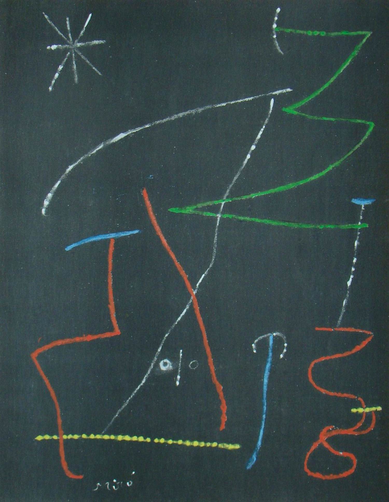 Joan Miro - Vogel in de nacht - 1958 - Lithografie met gesigneerde stencil kopen? Bied vanaf 120!
