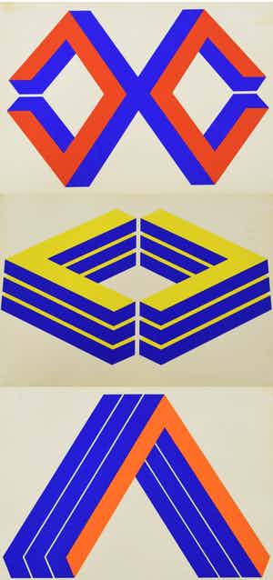 Jan Dibbets - Lot van drie zeefdrukken op papier - Gesigneerd r.o - Oplage 100 ex. verkocht voor € 50!