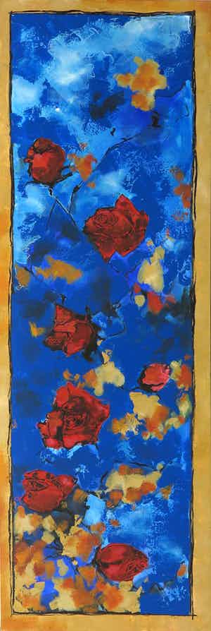 Carolina Paulussen - Olieverf op doek, Eshara (Zeer groot, 3 x 1 m!) verkocht voor € 350!