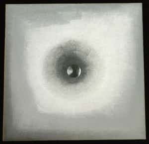 Gravure in aluminium-folie , Geometrisch abstract - ingelijst verkocht voor € 1!