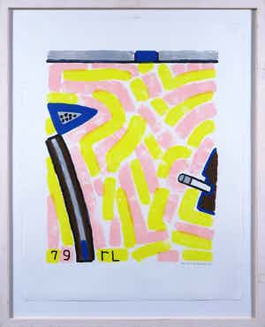 Reinier Lucassen - Litho, Zonder titel - ingelijst verkocht voor € 80!