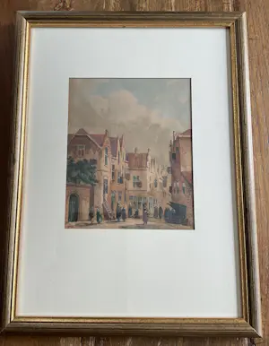 Petrus Gerardus Vertin - Aquarel stadsgezicht kopen? Bied vanaf 250!