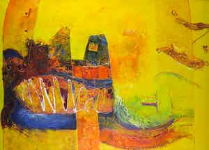 Franscz Witte - Acryl op doek, Calabrië verkocht voor € 80!