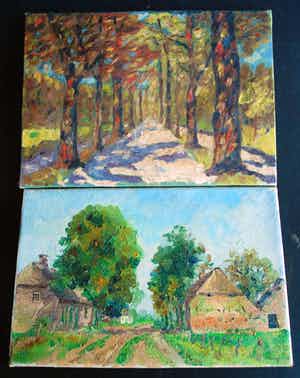 Fik Abbing - 2 olieverfschilderijen verkocht voor € 90!