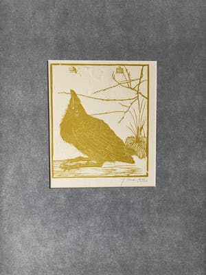 Jan Mankes - Houtsnede kleine kraai kijkend naar mugje - Gesigneerd - 1918 kopen? Bied vanaf 395!