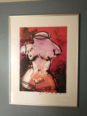 Herman Brood - Torso Red, zeefdruk (mooi ingelijst, groot) verkocht voor € 695!