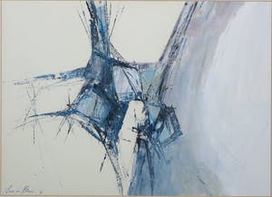 Wim de Bruin - Acryl op papier, Abstract - Ingelijst kopen? Bied vanaf 1!