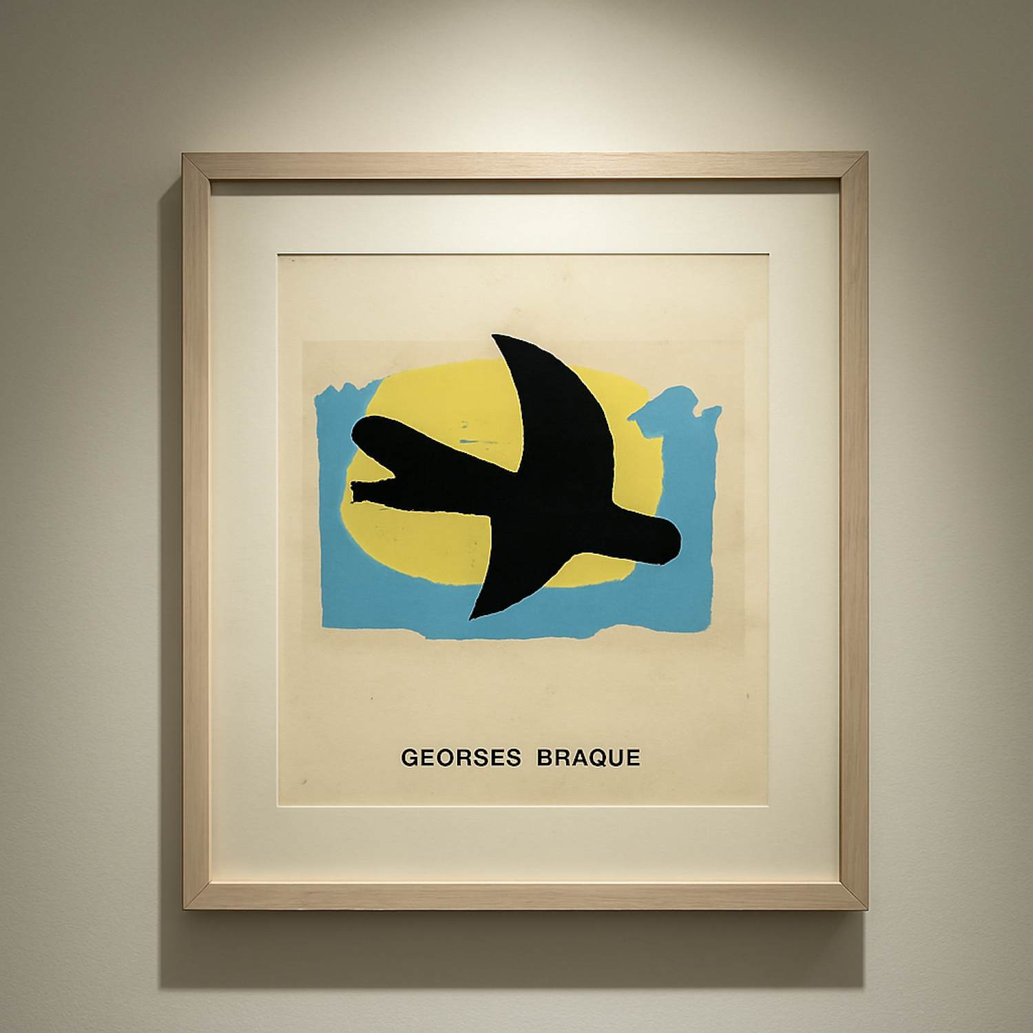Buy Georges Braque - Georges Braque – Vogelmotief (serigrafische reproductie, 1996) – Ingelijst? Bid from 75!