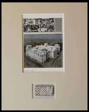 Christo - Collage Reichstag Berlin - 1995 - handgesigneerd -ready to frame kaufen? Bieten Sie von 85!