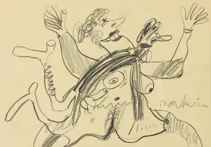 Anton Martineau - Tekening, Twee figuren kopen? Bied vanaf 40!