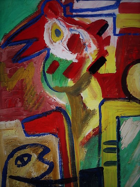 Ruud Cornelisse - Karakteristiek expressionistisch Acrylverf "Circus" 1989 GROOT! kopen? Bied vanaf 1!