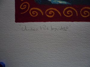 Jacques Tange - Zeefdruk.Titel," Under The Bridge". Handgesigneerd kopen? Bied vanaf 60!