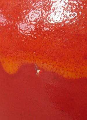 Niet of onleesbaar gesigneerd - Grote rode - oranje lava buikvaas - Pottery Henk Douwsma kopen? Bied vanaf 1!