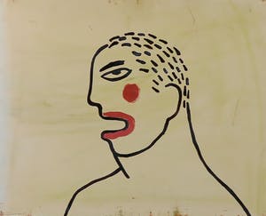 Truong Tan - Beschilderd paneel, Portret met rode lippen kopen? Bied vanaf 500!