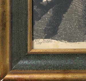 Max Oppenheimer - Bijzondere kleurenlitho van bespeelde violen - Ingelijst kopen? Bied vanaf 1500!