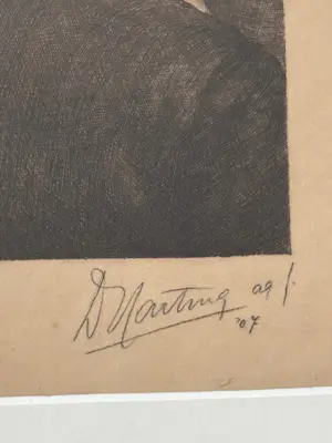Dirk Harting - Portret van de Vlaamse schilder Hugo van der Goes - vroege ets (1907) kopen? Bied vanaf 20!
