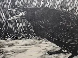 Jan Mankes - Schreeuwende kraai. Houtsnede uit Wendingen. kopen? Bied vanaf 225!