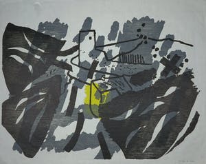 Jef Diederen - Houtsnede op Japans papier, Het lot van Murs kopen? Bied vanaf 1!