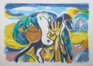 Anton Vrede - Zeefdruk, Tears in the morning - Ingelijst (Groot) kopen? Bied vanaf 40!