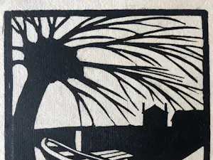 Dirk Koning - Landschap met sloot, boom en boot kopen? Bied vanaf 50!