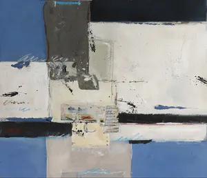 Ron van der Werf - Acryl en collage op doek, Tegengesteld kopen? Bied vanaf 1!