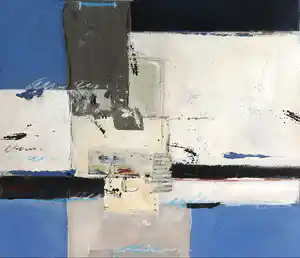 Ron van der Werf - Acryl en collage op doek, Tegengesteld verkocht voor € 1!