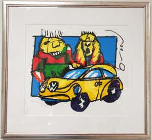 Herman Brood - VW Beetle - Ingelijst - Gesigneerd - 66/200 verkocht voor € 195!