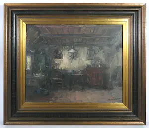 Buy Theodorus van Oorschot - Olieverf op doek, Interieur - Ingelijst? Bid from 80!