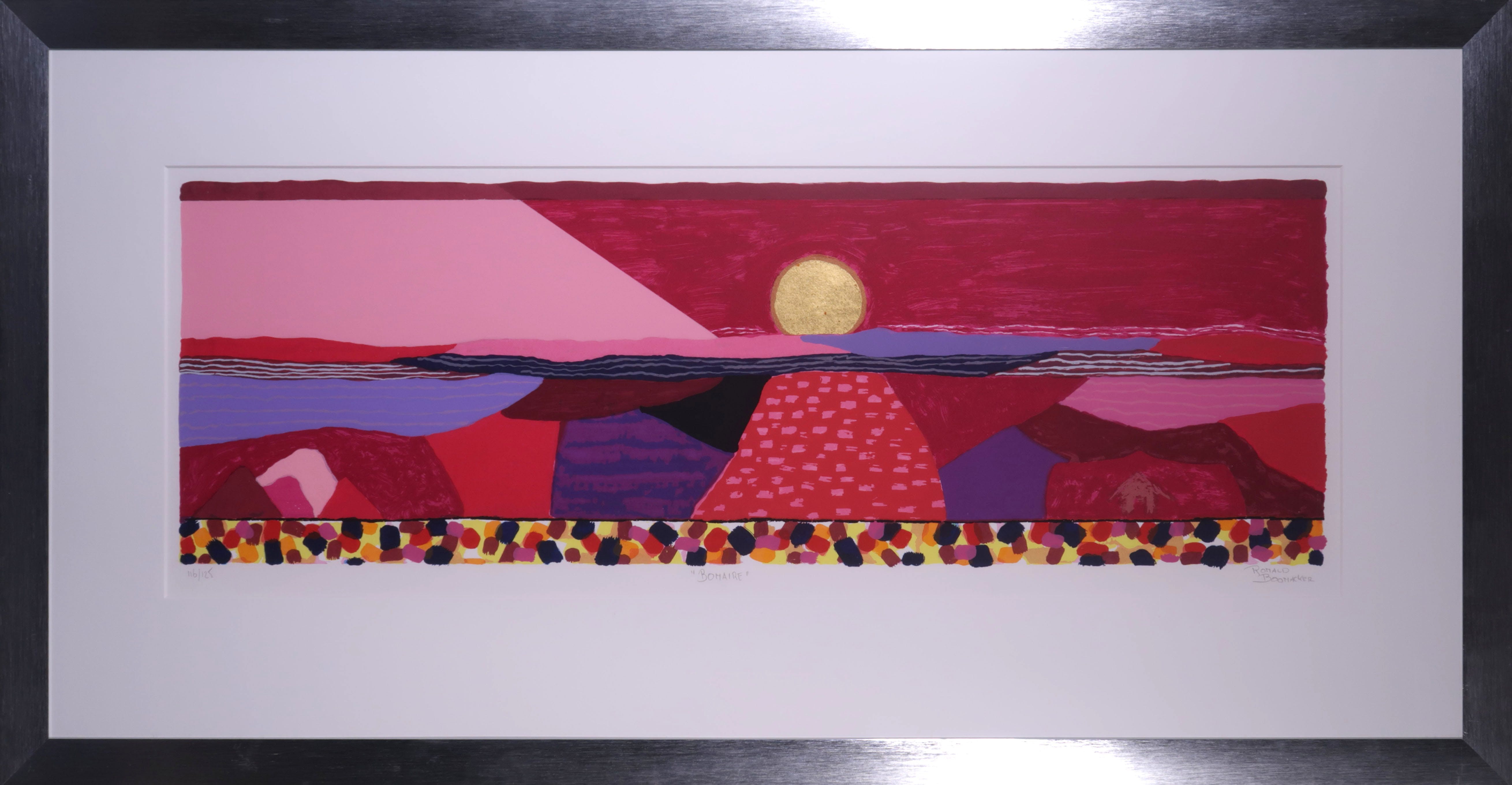 Ronald Boonacker - Zeefdruk, Bonaire - Ingelijst (Groot) verkocht voor € 80!