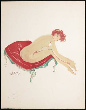 Jean-Gabriel Domergue - Litho, Une cavalière uit de portfolio La Parisienne kopen? Bied vanaf 250!