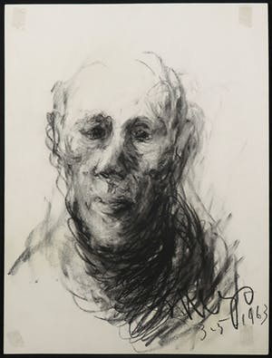 Yvan Theys - Houtskool, Portret kopen? Bied vanaf 1!