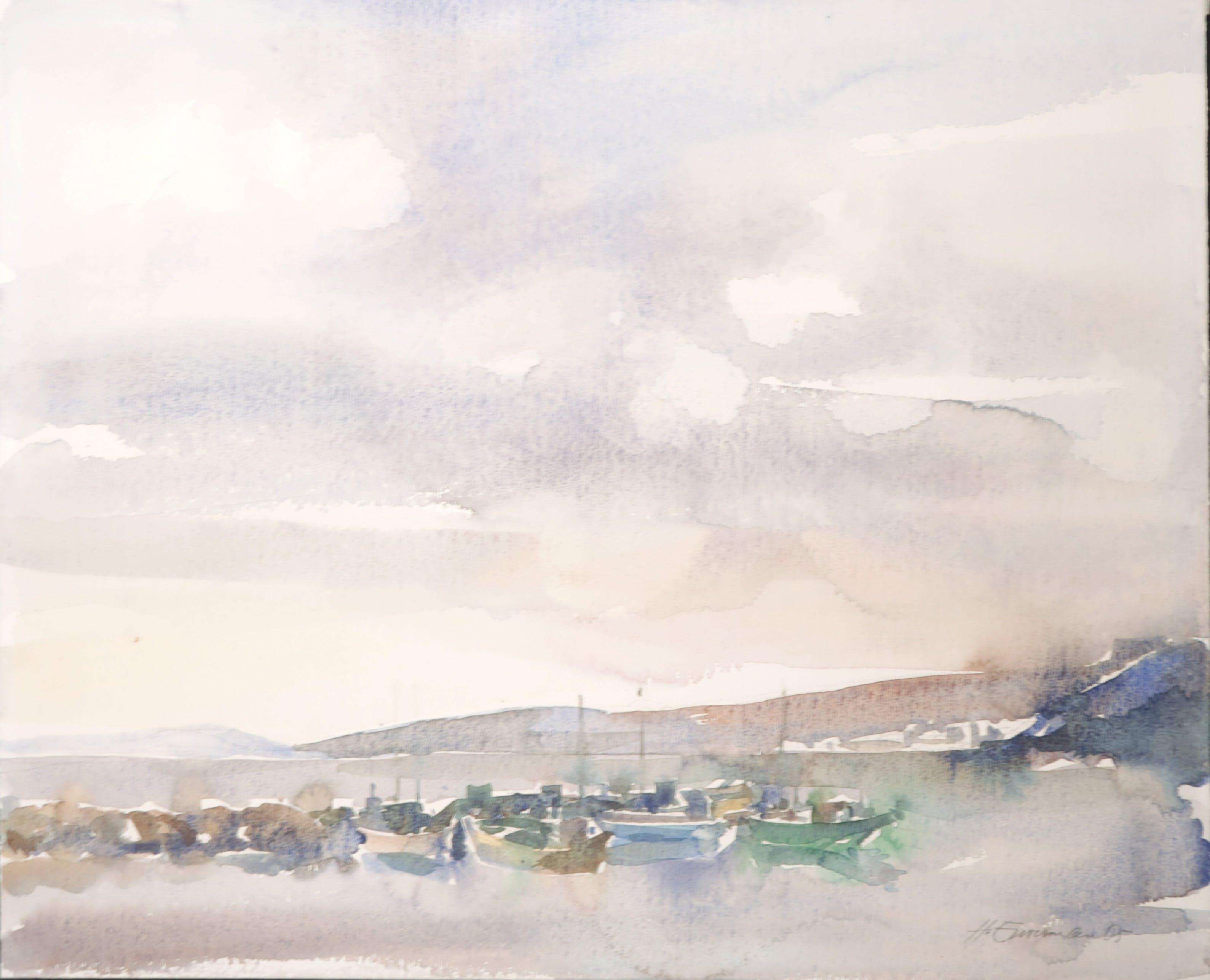 Hen Euverman - Aquarel, Haven  kopen? Bied vanaf 20!