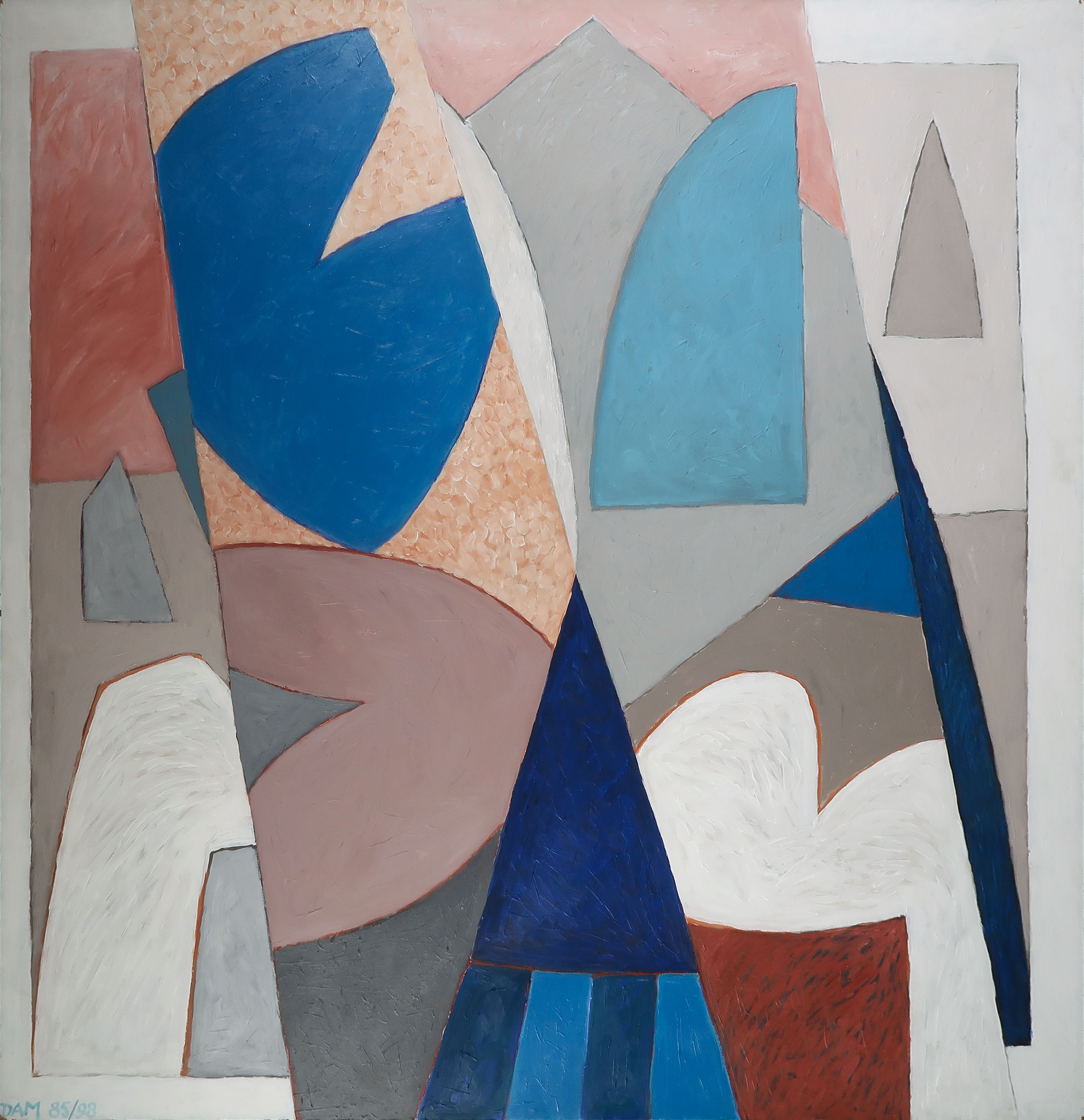 Cor Dam - Acryl op hout, Zonder titel - Ingelijst (Groot en zwaar) verkocht voor € 200!