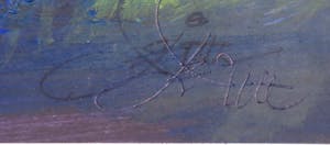 Franscz Witte - Acryl op papier, Blauw met geel kopen? Bied vanaf 1!