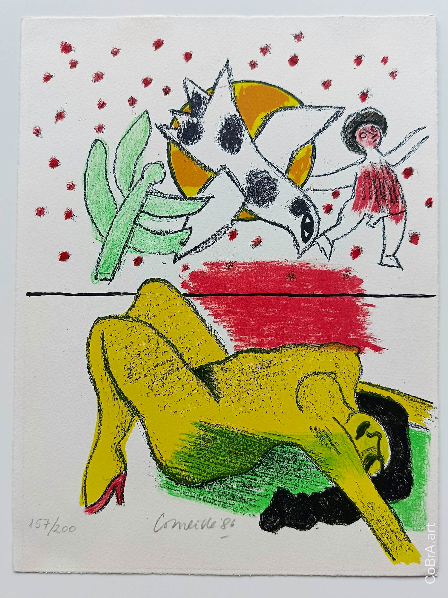 Corneille - Vrouw en vogel: dansen in de zon verkocht voor € 199!