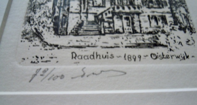 Niet of onleesbaar gesigneerd - Gesigneerde ets Raadhuis 1899 Oisterwijk nr. 72/100 kopen? Bied vanaf 1!