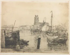 Romain Malfliet - Ets, Kalkhaven te Dordrecht - Ingelijst kopen? Bied vanaf 1!