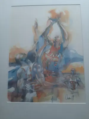 Ortho Owen - Zeefdruk, titel, "Jumpshot". kopen? Bied vanaf 40!