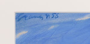 Eugene Brands - Kleurrijke gouache, Het huis aan het meer II - Ingelijst kopen? Bied vanaf 1800!