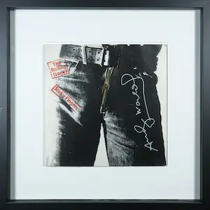 Andy Warhol - Zeldzame handgesigneerde LP-hoes, The Rolling Stones: Sticky Fingers (met originele rits) - Ingelijst kaufen? Bieten Sie von 1!