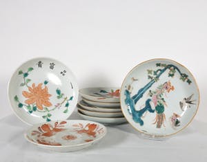 Curiosa - Lot van acht Chinees porseleinen schotels van rond 1900 kopen? Bied vanaf 1!