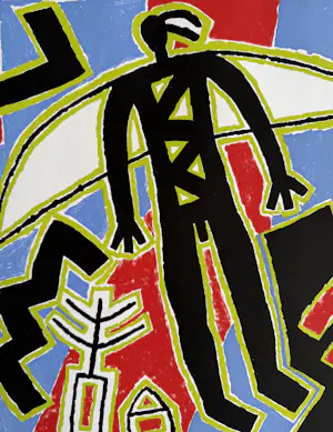 Ferenc Gogos - handgesigneerde kleurenlitho | 'Vogelman' | 1995 kopen? Bied vanaf 150!