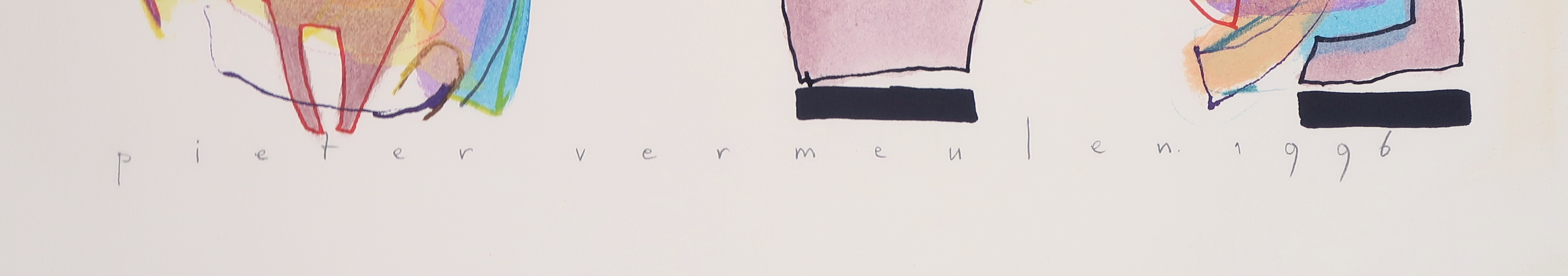 Pieter Vermeulen - Gemengde techniek op papier, Zonder titel kopen? Bied vanaf 1!