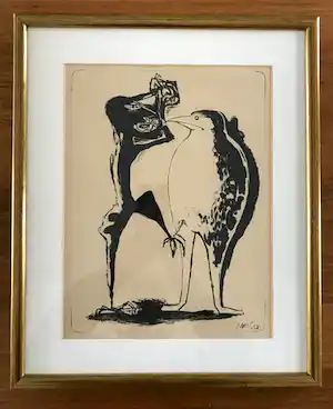 Jan Cox - Litho uit Cobra - internationale des artistes expérimentaux - 1950 vendu pour 95€ !