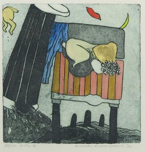 Michel van Overbeeke - Ets met bladgoud, Table II - Ingelijst kopen? Bied vanaf 20!