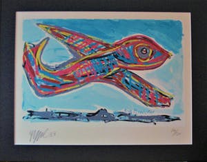 Karel Appel - Big Bird, stijlvol gelijst!! kopen? Bied vanaf 950!