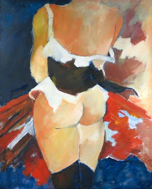 Igor Kusmirak - Olieverf op doek, Opwaaiend rokje - Ingelijst (Groot) kopen? Bied vanaf 1!